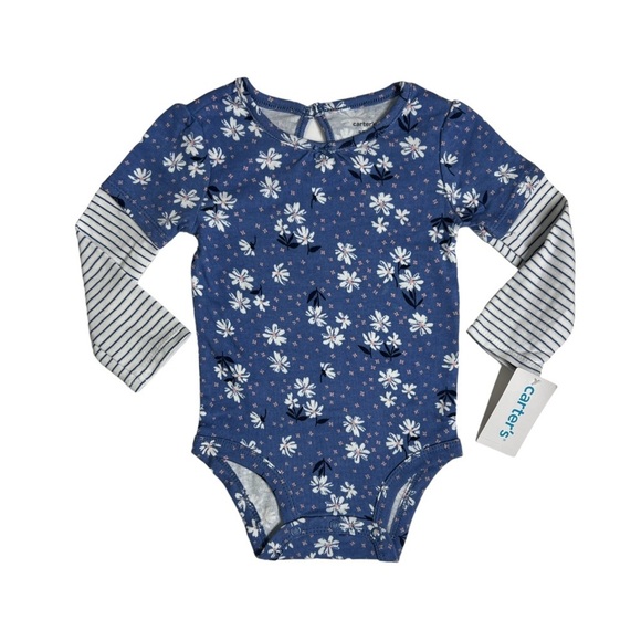 Carters Size 12 Months Baby Girls 2pc Daisy Outfit Set Pants Bodysuit Layered - Picture 4 of 12